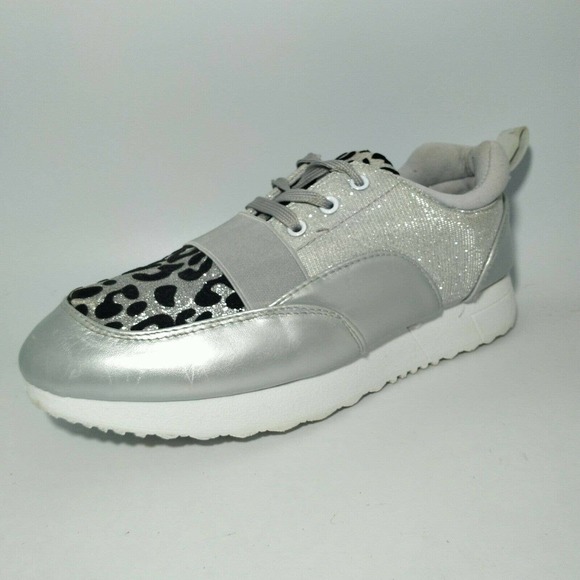 Twisted Slip in & Step Out Glitter Silver / Black Ladies Shoe Size 7.5 - Picture 8 of 10